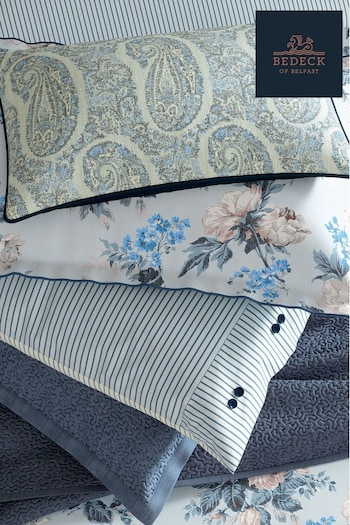 Bedeck of Belfast Chambray Blue Delphine Standard Pillowcase Pair (AA0775) | £27