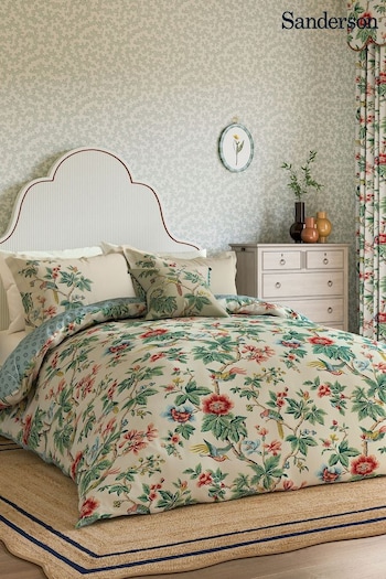 Sanderson Chintz 100% Cotton Lophura Duvet Cover and Pillowcase Set (AA0815) | £65 - £110