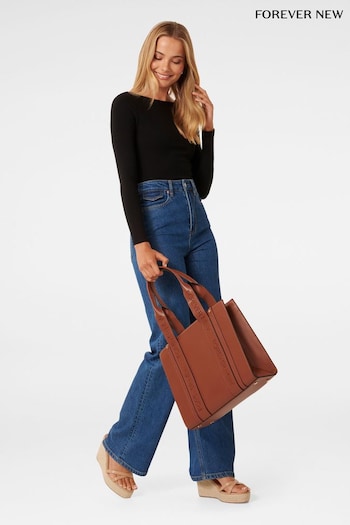 Forever New Brown Signature Alison Structured Tote Bag (AA0950) | £90