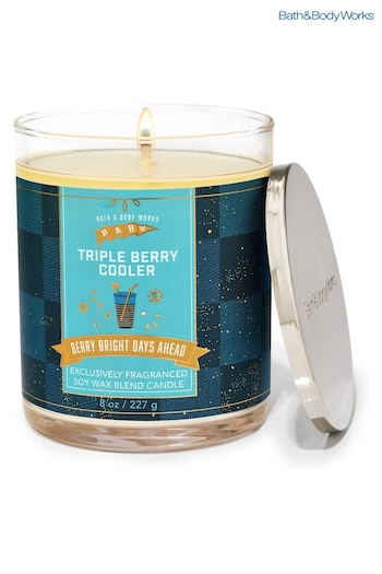 Bath & Body Works Triple Berry Cooler Triple Berry Cooler Single Wick Candle 8 oz / 227 g (AA1821) | £15