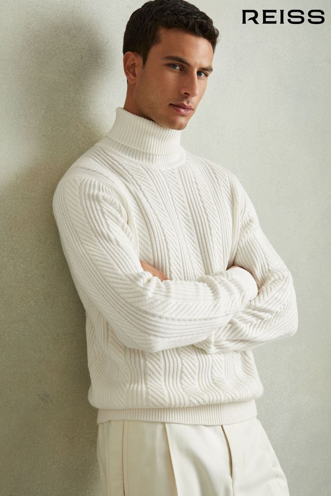 Men's white crew neck sweater clearance