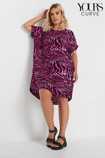 Yours Curve Pink Zebra Print Tunic Dress (AA2445) | £27