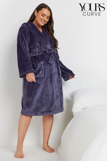 Yours Curve Purple Hooded Robe (AA2741) | £29