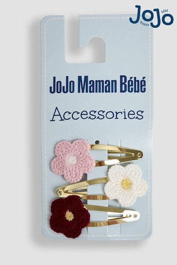 JoJo Maman Bébé Pink 3-Pack Crochet Clips (AA2987) | £7