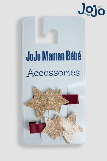 JoJo Maman Bébé Berry Glitter Star Clips 2 Pack (AA3100) | £6