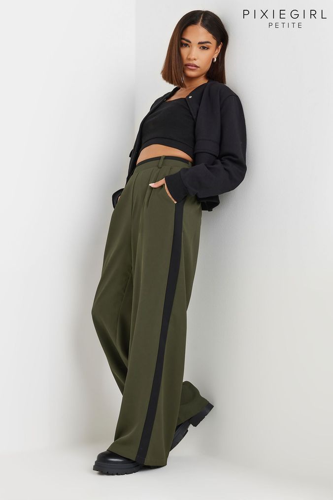 Buy Women s Green Stripe Trousers Online Next UK