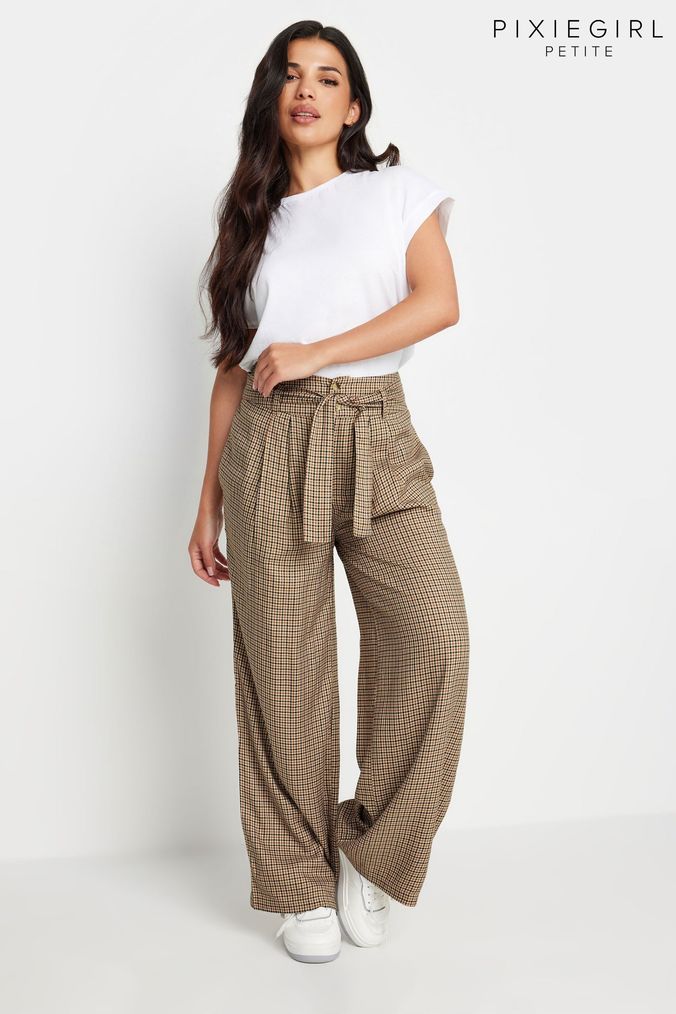 Buy Women s Petite Check Tartan Short Trousers Online Next UK