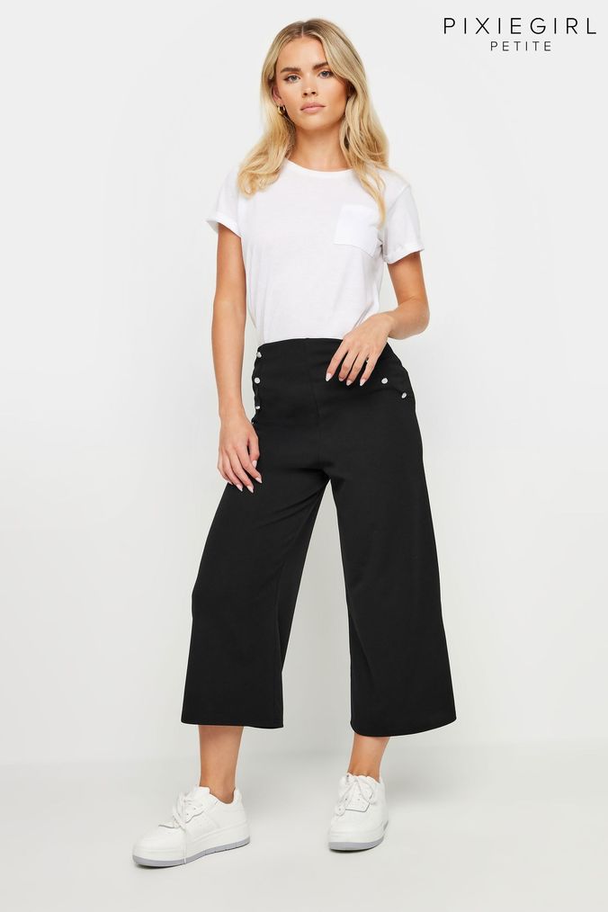 Buy Women s Petite Elasticated Cropped Trousers Online Next UK