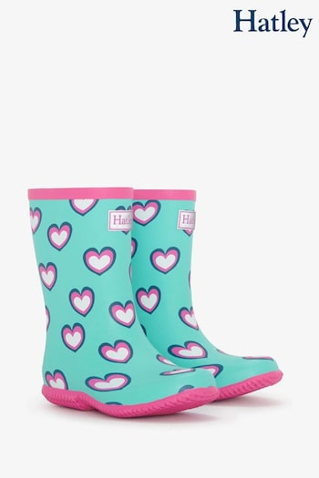 Hatley Blue Hearts Packable Waterproof Rain Wellies (AA3461) | £27