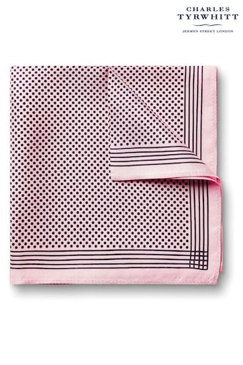 Charles Tyrwhitt Pink Silk Spot Pocket Square (AA3539) | £25