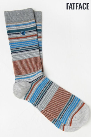 FatFace Grey Striped Socks (AA3562) | £7.50