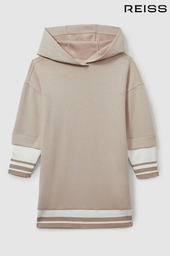 Reiss Mink Leandra 13-14 yrs Hooded Jersey Hoodie Dress (AA3749) | £63