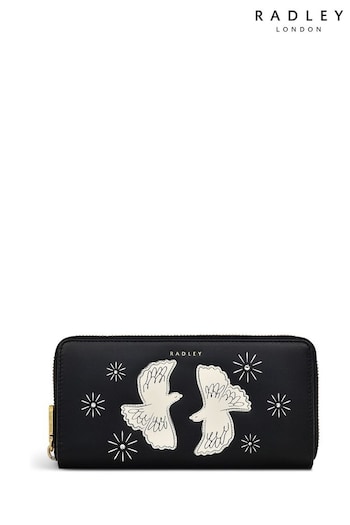 Radley London Two Turtle Doves Large Zip Around Matinee Black Purse (AA4417) | £99