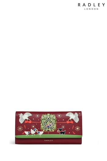 Radley London Large Red 12 Days Of Christmas Flapover Matinee Purse (AA4420) | £0