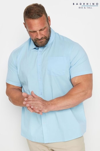 BadRhino Big & Tall Blue Stretch Short Sleeve Shirt (AA4504) | £32