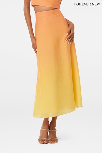 Forever New Yellow Celeste Petite Formal Midi Skirt (AA4901) | £60