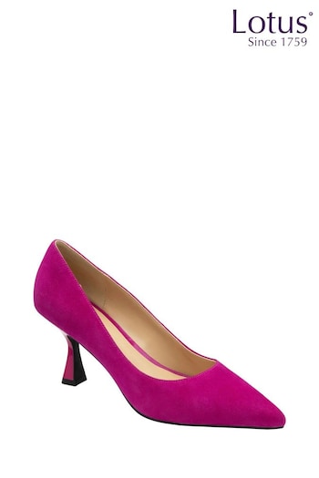 Lotus Pink Kitten Heel Court Shoes (AA6020) | £55