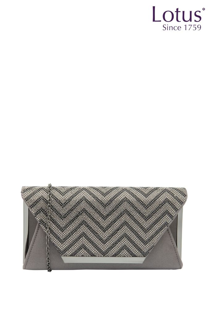 Grey embellished clutch bag online