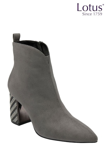 Lotus Grey Pointed Toe Ankle boots But (AA6079) | £80