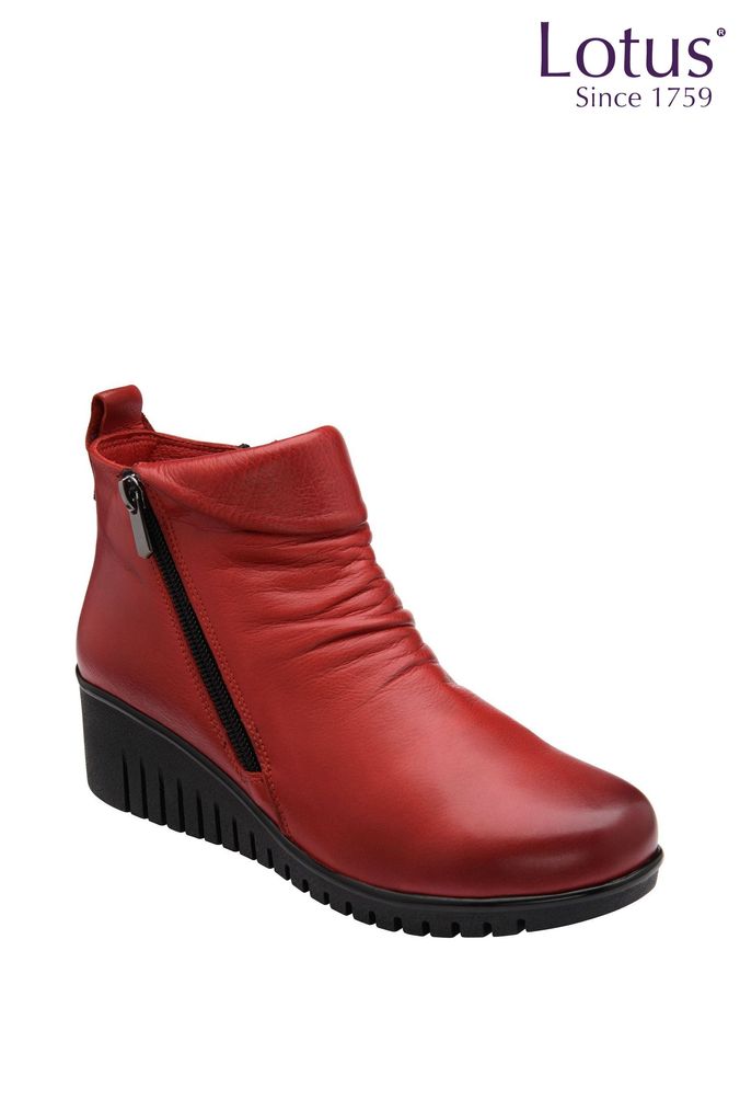 Red booties wedges hotsell