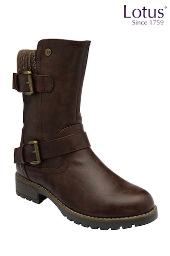 Lotus Brown Mid-Calf Boots (AA6150) | £60