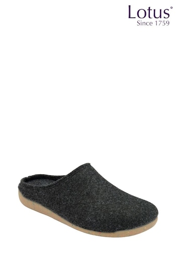 Lotus Grey Textile Mule Slippers (AA6192) | £33