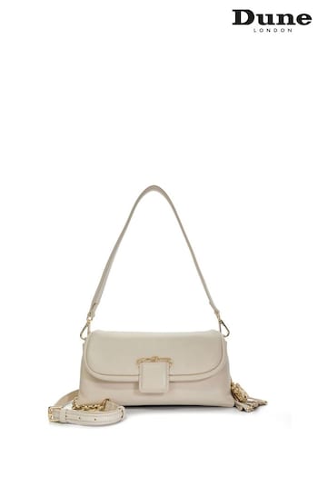 Dune London Cream Chelsea Pillow Leather Shoulder Bag (AA6728) | £160