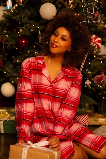 Cyberjammies Red Long Sleeve Check 100% Cotton Nightshirt (AA7046) | £32