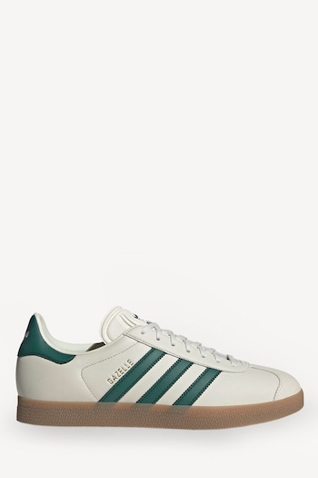 adidas Originals Beige/Green Gazelle Trainers (AA7376) | £85