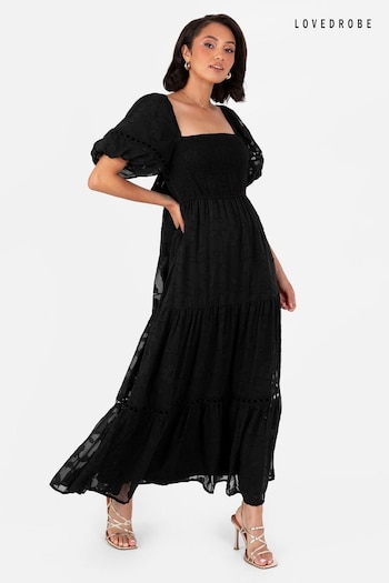 Lovedrobe Burnout Puff Sleeve Maxi Dress (AA7488) | £0