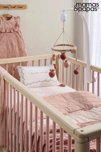 Mamas & Papas Pink Welcome To The World Wildflower 4.0T Quilt Cotbed (AA7527) | £79