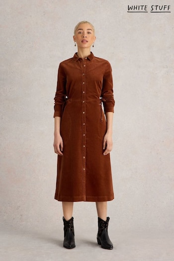 White Stuff Brown Jade Cord Shirt Dress (AA7775) | £79