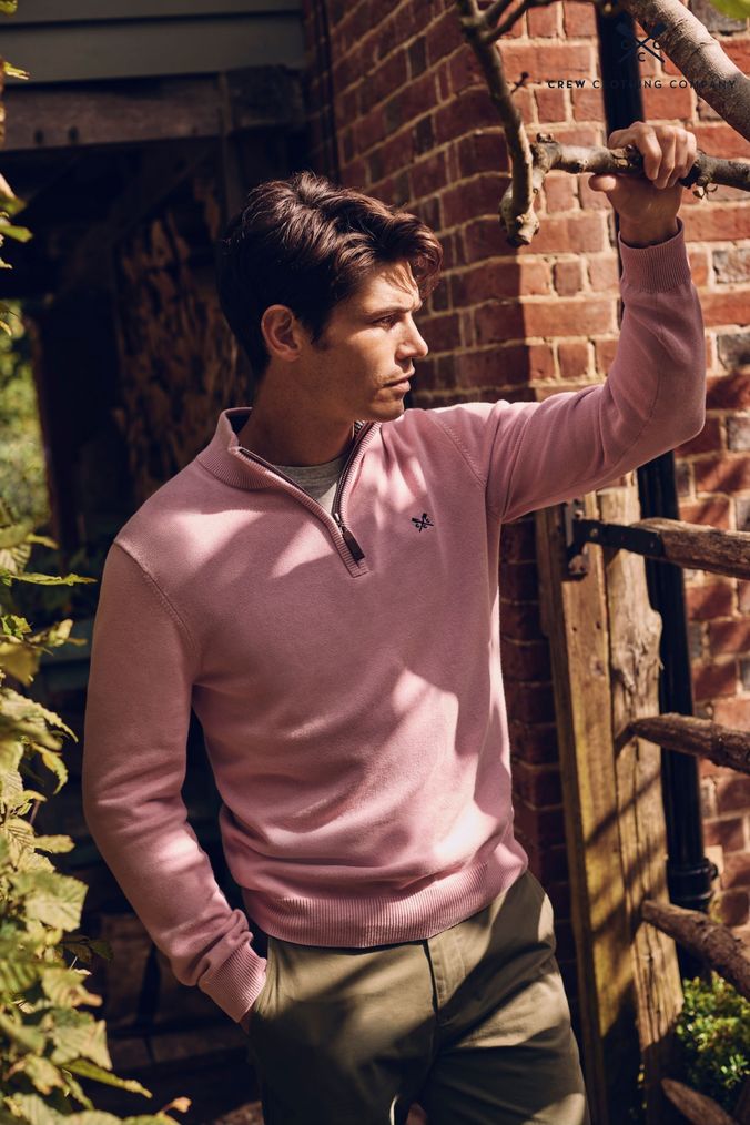 Mens Pink Jumpers Mens Pink Crew V Jumpers Next UK
