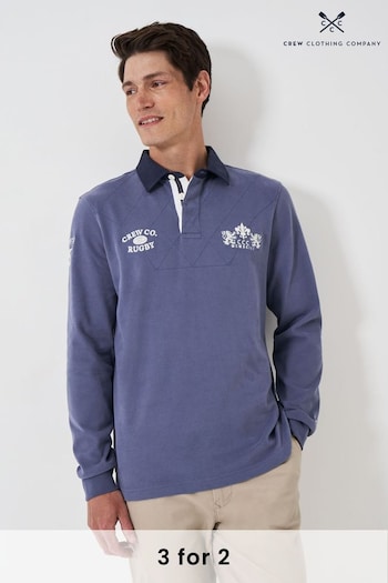 Crew Hoodie Clothing Union Crew Branded Contrast Collar Rugby Shirt (AA8385) | £69