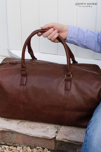 Jonnys Sister Personalised Secret Message Nuhide Brown Holdall with a Matching Strap (AA8456) | £74