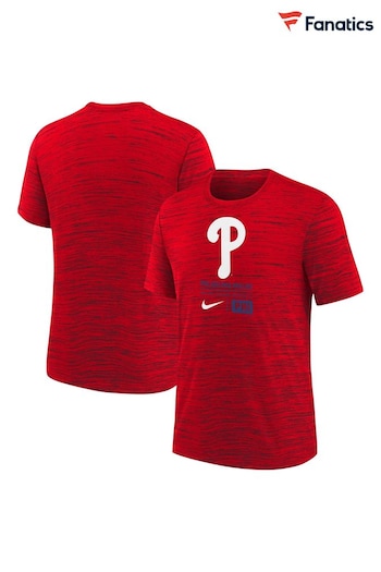 Fanatics Youth Red MLB Philadelphia Phillies Large Logo Velocity T-Shirt (AA8682) | £28