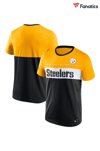 Fanatics Orange NFL Pittsburgh Steelers Foundation 100% Cotton T-Shirt (AA8687) | £32