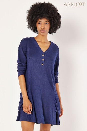 Apricot Blue Button Collar 2 Pocket Swing Dress (AA8848) | £35