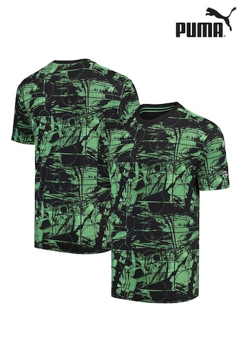 Puma Green F1 Mercedes AMG Petronas Statement All Over Print 100% Cotton T-Shirt (AB1171) | £57