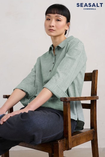 Seasalt Cornwall Green St Keverne Yarn Dyed Shirt (AB1193) | £56