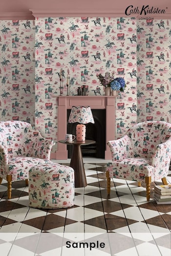 Cath Kidston Pink Cowgirls A4 Wallpaper Sample (AB1441) | £1