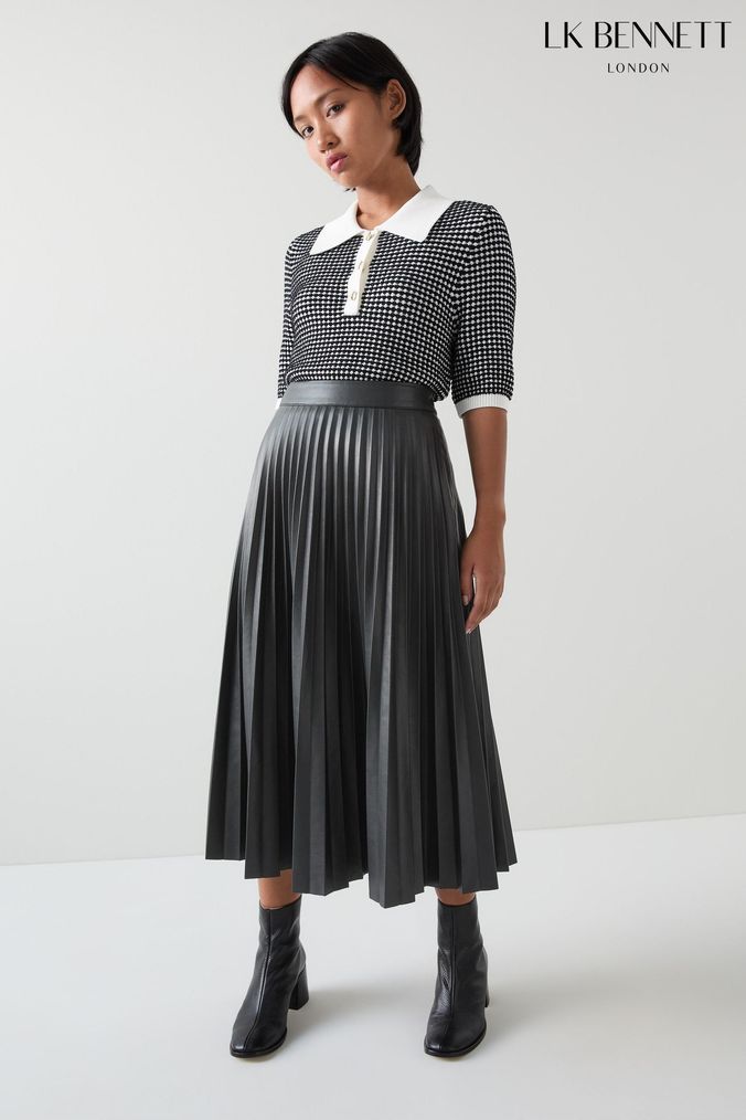 Buy Women s Pleated Faux Leather Skirts Online Next UK