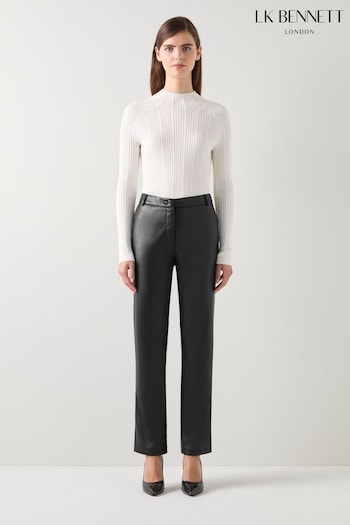 LK Bennett Black Hardy Faux Leather Trousers (AB1608) | £199