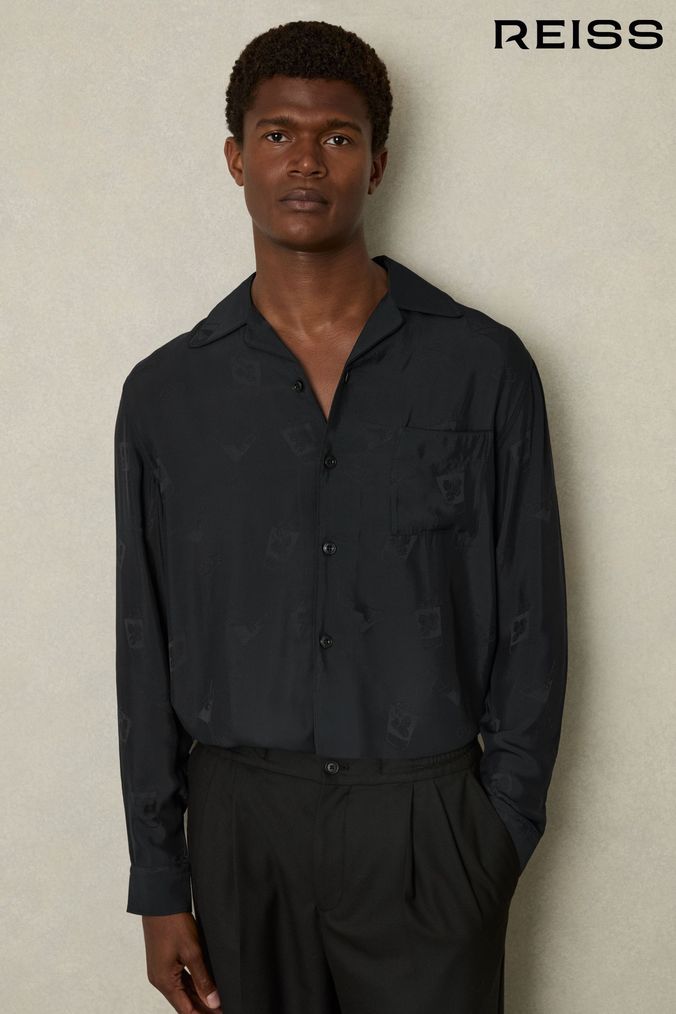 Long sleeve cuban collar shirt clearance