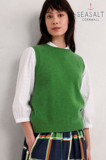 Seasalt Cornwall Green East View Knitted Vest (AB2126) | £56