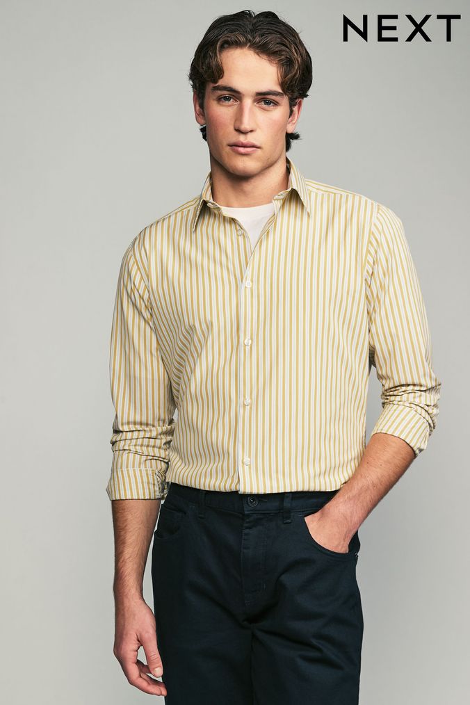 Yellow shirt mens style on sale
