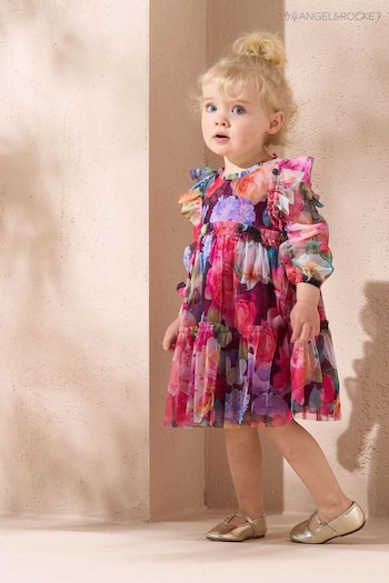 Angel & Rocket Pink Alessia Floral Print Dress (AB2624) | £28 - £30