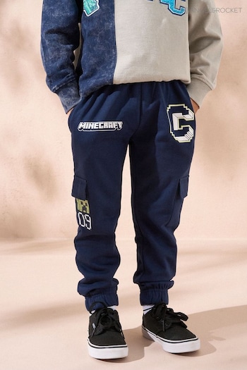 Angel & Rocket Blue Minecraft Woven Pocket Cargo Joggers (AB2643) | £26 - £30