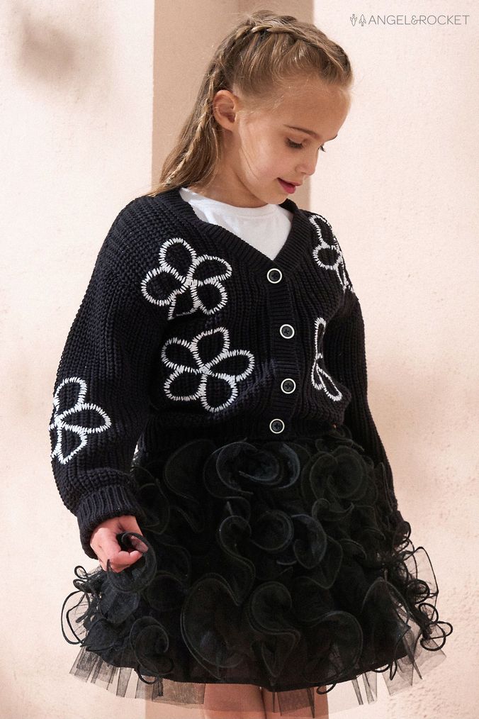 Black childrens cardigan cheap