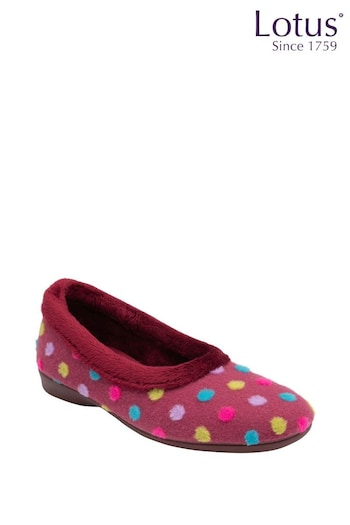 Lotus Red Polka Dot Slippers (AB2777) | £33